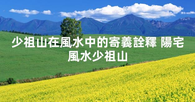 少祖山在風水中的寄義詮釋 陽宅風水少祖山
